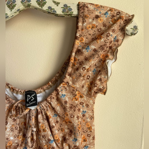 Vintage Brown Floral Dress - Picture 1 of 3